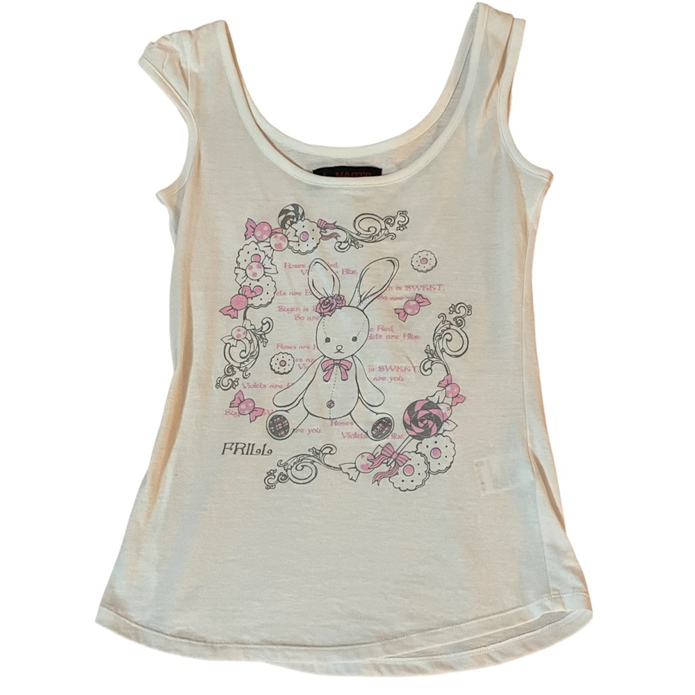 H.Naoto Frill White Tank